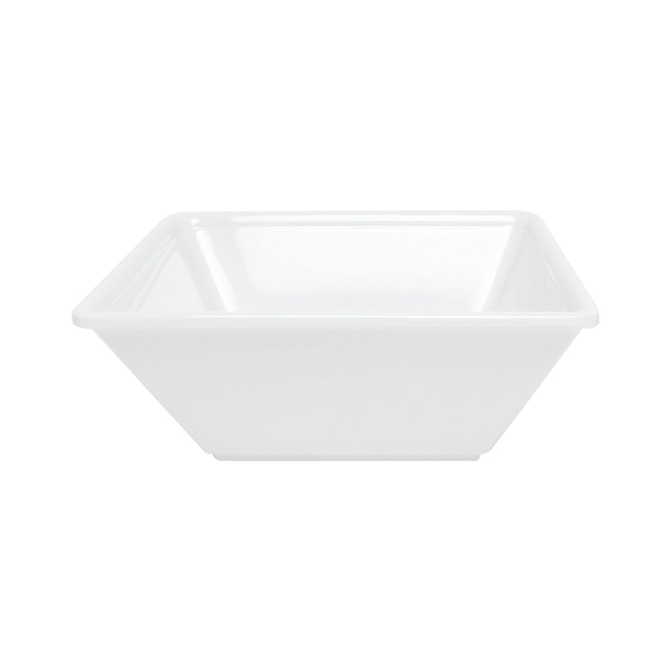 8 oz, 4"x 4", 2" Deep, Square Bowl, Passion White, Melamine, BPA Free, Dishwasher Safe, Break-Resistant, Shatter-Resistant, No Microwave, No Oven, NSF