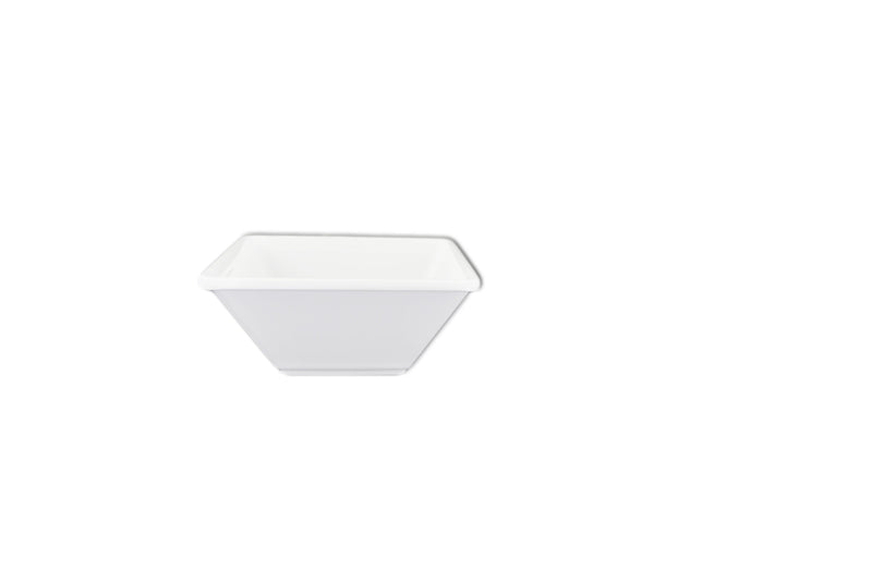 Thunder Group PS5005W 4-3/4 Inch Square Bowl 11 Oz Break-resistant BPA Free Melamine White