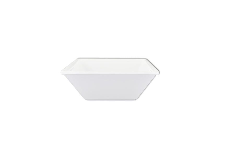23 oz, 6" x 6", 2-1/8" Deep, Square Bowl, Passion White, Melamine, BPA Free, Dishwasher Safe, Break-Resistant, Shatter-Resistant, No Microwave, No Oven, NSF