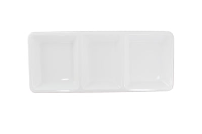 Thunder Group PS5103W 28 Oz White Compartment Plate Break Resistant Melamine