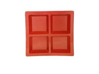 Thunder Group PS5104RD 60 Oz Square Plate Red Melamine 4 Compartment with Break Resistant
