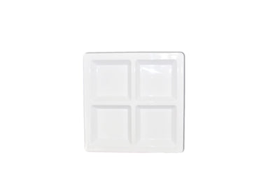 Thunder Group PS5104W 60 Oz. Plate White Melamine Dishwasher Safe 4 Compartment