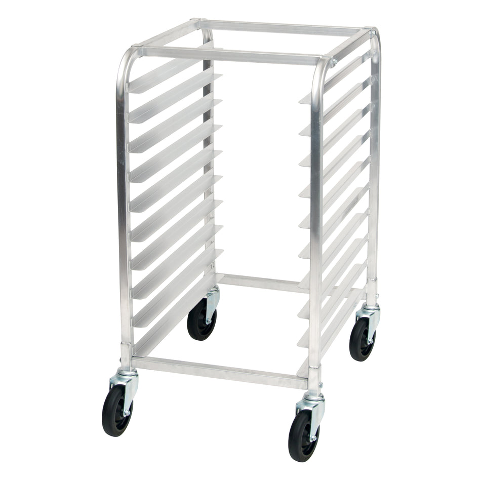 Winco ALRK-10 21 Inch Aluminum Mobile Sheet Pan Rack with Rubber Casters