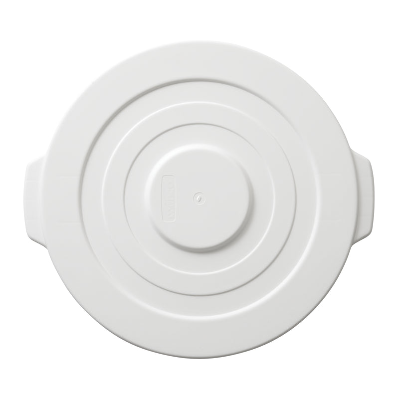 Winco PTCL-10W 17 Inch Lid Impact-Resistant HDPE White Trash Receptacle