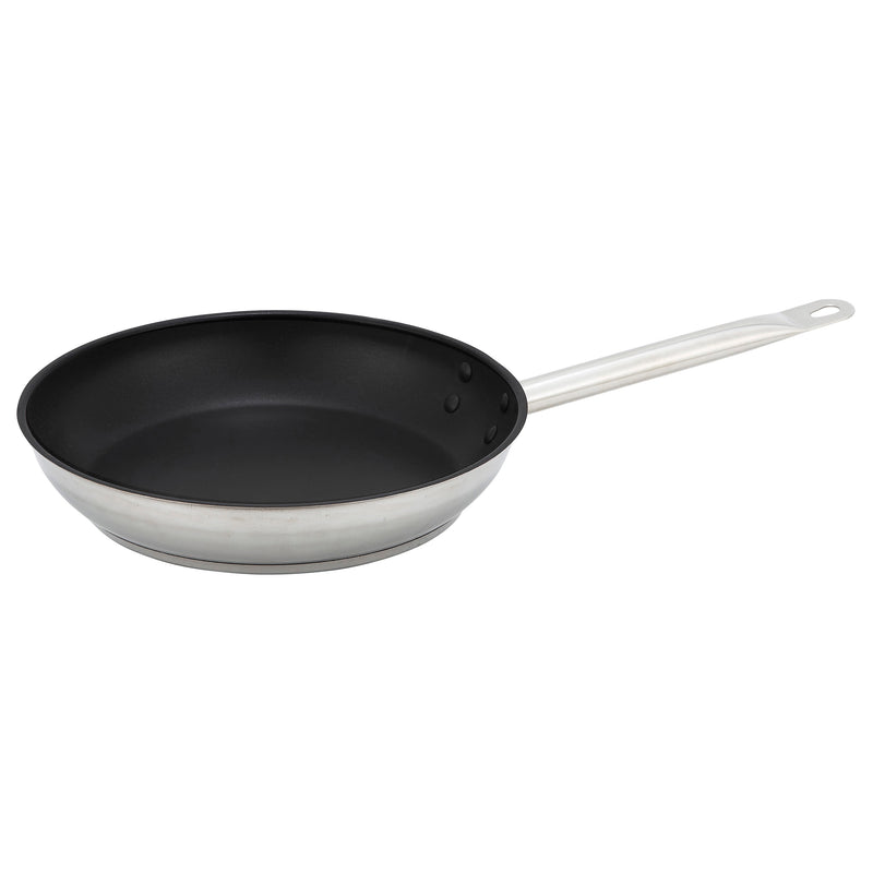 Winco SSFP-11NS 11 Inch Fry Pan Riveted Handle Non-Stick Aluminum Core Stainless Steel