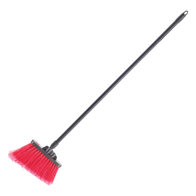 Winco BRAF-9R-H 48”L Angle Broom Medium Duty Fiberglass Handle Red Bristle