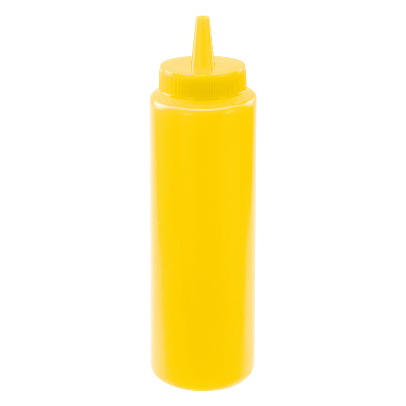Winco PSB-08Y 8 Oz Squeeze Bottle BPA Free Yellow Plastic 6 Packs