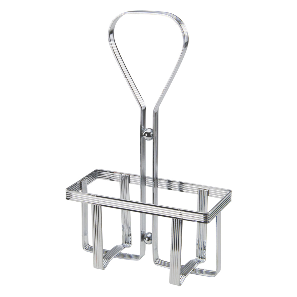 Winco WH-5 Chrome Plated Cruet Rack for 6 oz Oil/Vinegar Bottles