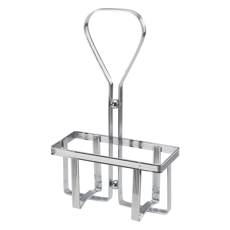 Winco WH-5 4.5 Inch Oil and Vinegar Cruet Rack Square Chrome Plated Metal