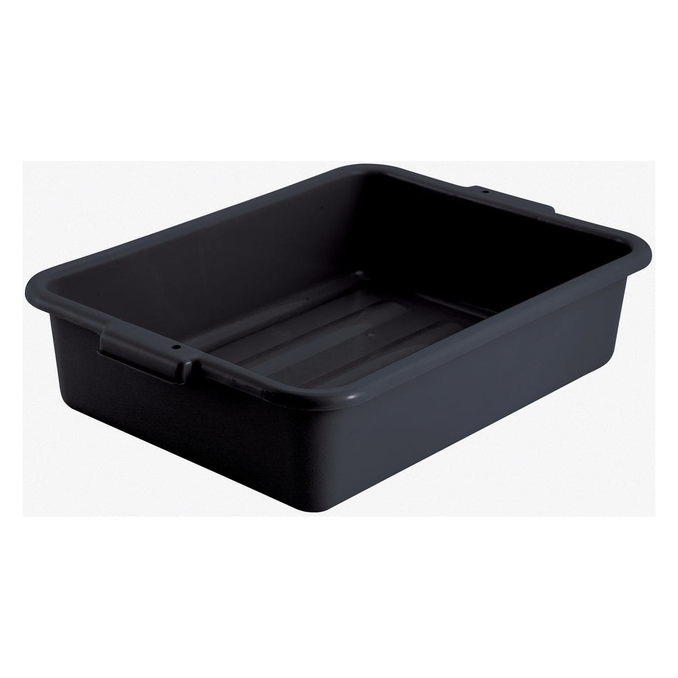 Winco PL-5K Standard Weight Polypropylene Dish Box, 5" Depth - Black