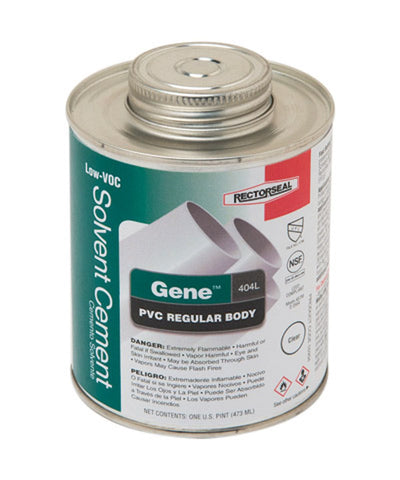 RectorSeal 55902, Gene™ 404L PVC Cement Low-VOC, 1/2 Pint, 8 oz (236 ml)