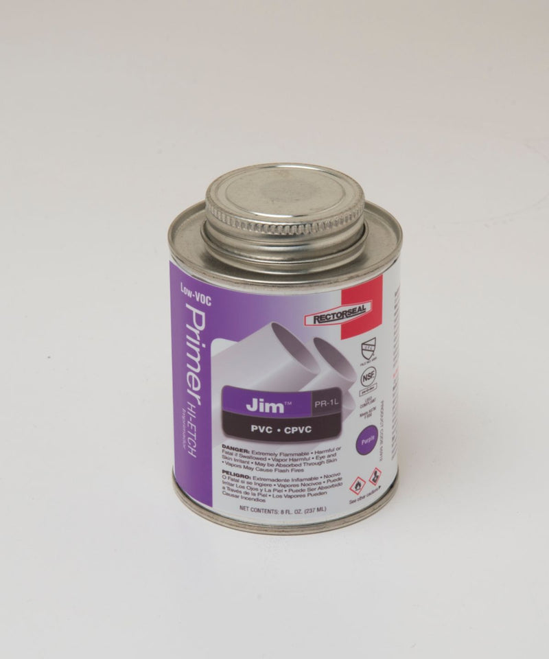 RectorSeal 55912, 1/2 Pint Jim™ PR1L PVC Purple Primer Low-VOC, 8 oz (236 ml)