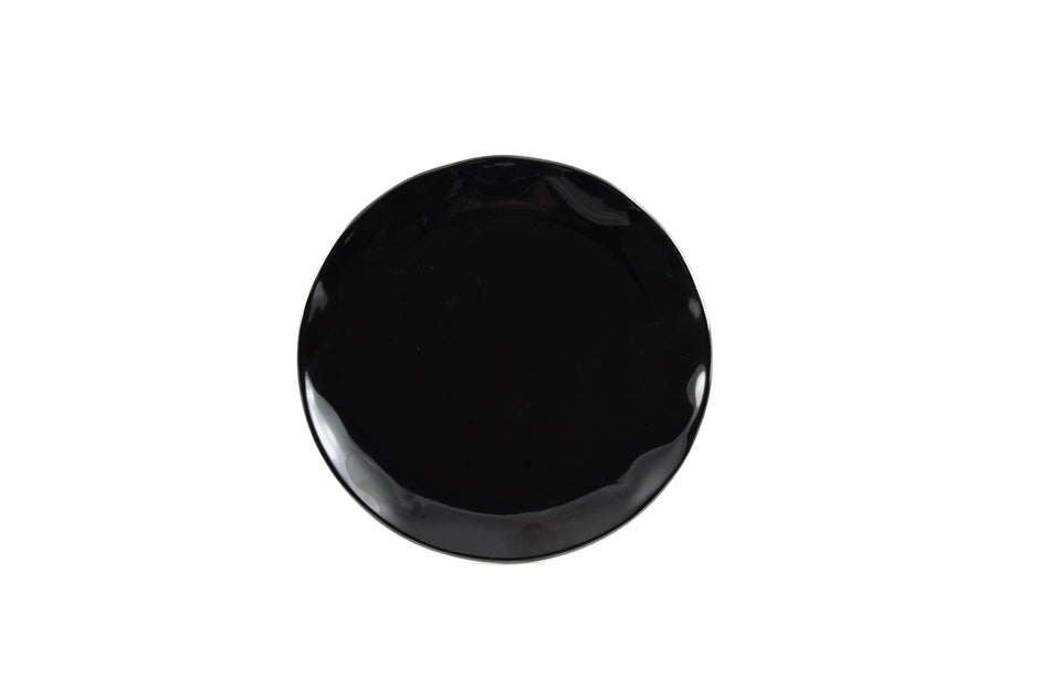 8-1/8" Diameter, Round Salad Plate, Two Tone-Black Pearl & White, Melamine, BPA Free, Dishwasher Safe, Break-Resistant, Shatter-Resistant, No Microwave, No Oven, NSF