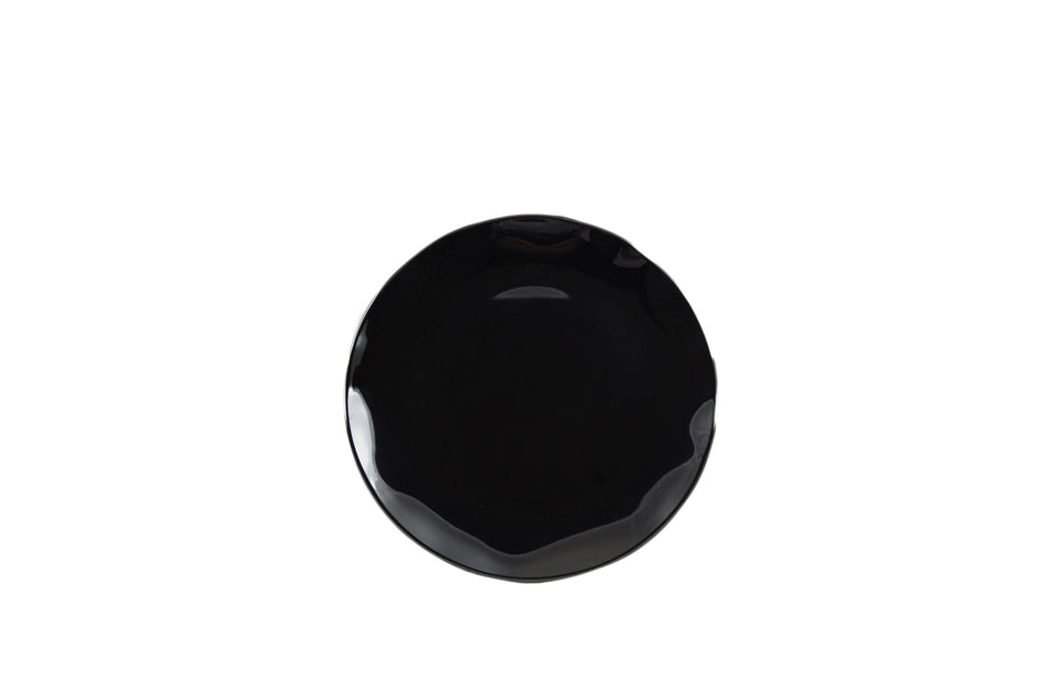10-1/2" Diameter, Round Dinner Plate, Two Tone-Black Pearl & White, Melamine, BPA Free, Dishwasher Safe, Break-Resistant, Shatter-Resistant, No Microwave, No Oven, NSF