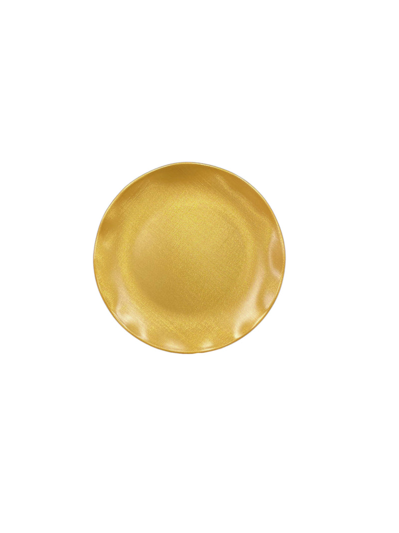 Thunder Group RF1010G 10-1/2 Inch Dinner Plate Scalloped Edge Melamine Gold