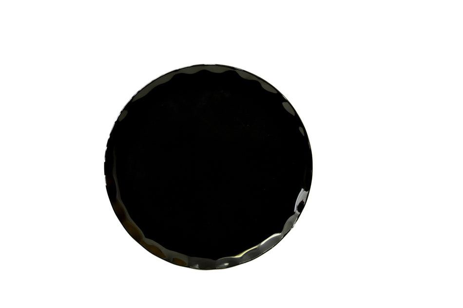 16" Diameter, Round Plate, Two Tone-Black Pearl & White, Melamine, BPA Free, Dishwasher Safe, Break-Resistant, Shatter-Resistant, No Microwave, No Oven, NSF