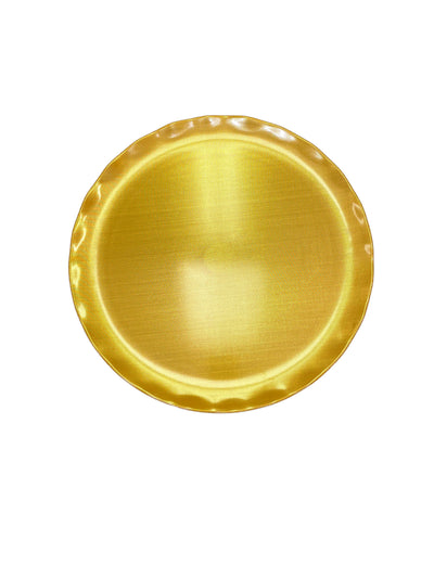 Thunder Group RF1016G 16 Inch Round Plate with Scallop Edge Melamine Gold Pearl