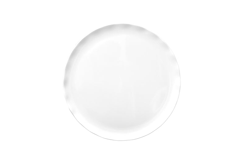 Thunder Group RF1016W 16 Inch Diameter Round Plate Scallop Edge Melamine White