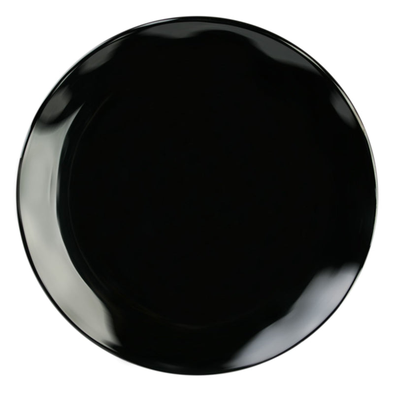 Thunder Group RF1018B 18 Inch Diameter Scalloped Edge Plate Black Melamine