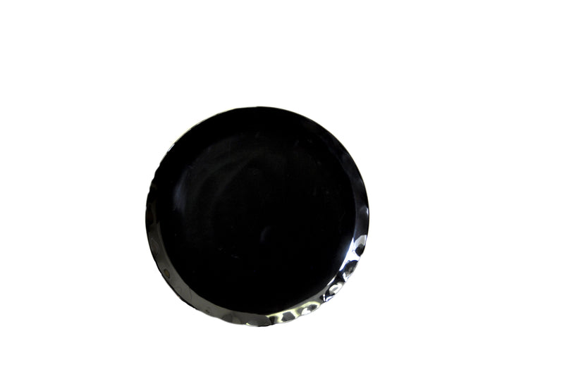 Thunder Group RF1018BW 18 Inch Round Plate Scalloped Edge BPA Free Melamine Black Pearl