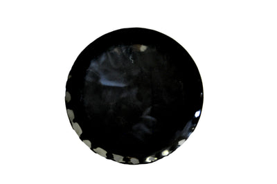 Thunder Group RF1020B 20 Inch Round Scalloped Plate Black BPA Free Melamine