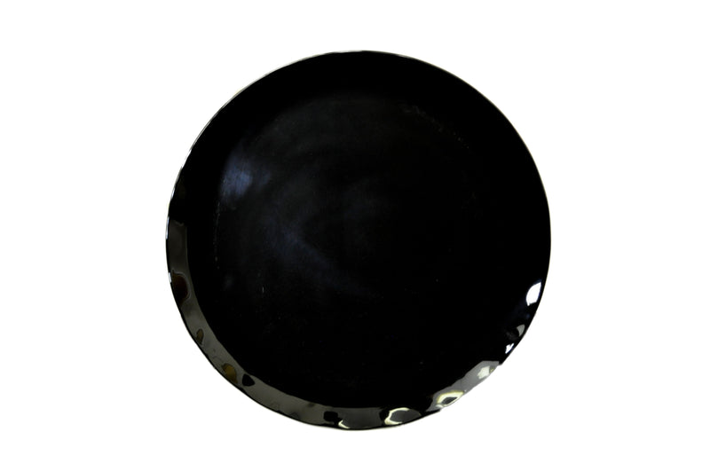 Thunder Group RF1020BW 20 Inch Diameter Scallop Edge Break-Resistant Plate Melamine Two Tone Black Pearl