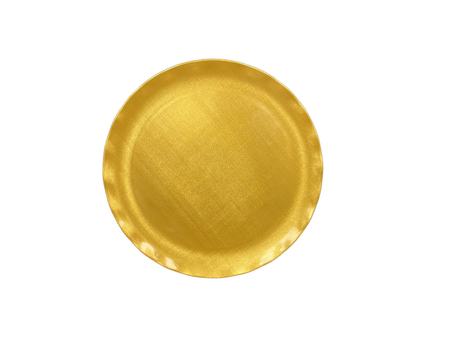 20" Diameter, Round Plate, Gold Pearl, Melamine, BPA Free, Dishwasher Safe, Break-Resistant, Shatter-Resistant, No Microwave, No Oven, NSF