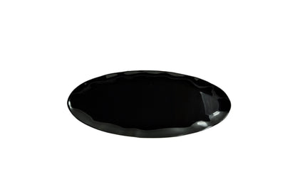 Thunder Group RF2024BW 24 Inch Platter Scallop Edge Black Pearl Melamine with Break-resistant