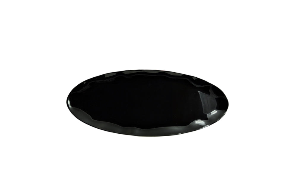 24" x 10" Platter, Two Tone-Black Pearl & White, Melamine, BPA Free, Dishwasher Safe, Break-Resistant, Shatter-Resistant, No Microwave, No Oven, NSF