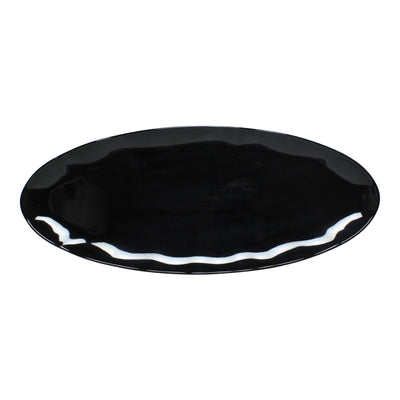 Thunder Group RF2030BW 30 Inch Oval Melamine Platter with Scallop Edge Two Tone