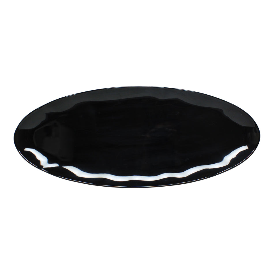 30" x 12" Platter, Two Tone-Black Pearl & White, Melamine, BPA Free, Dishwasher Safe, Break-Resistant, Shatter-Resistant, No Microwave, No Oven, NSF