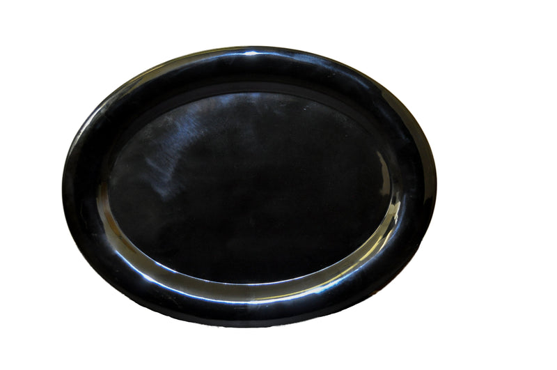 Thunder Group RF2224BW 22 Inch Platter Break Resistant Melamine Two Tone Black Pearl