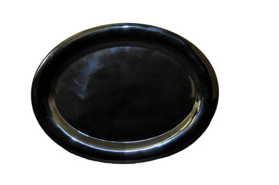 Thunder Group RF2224BW 22 Inch Platter Break Resistant Melamine Two Tone Black Pearl