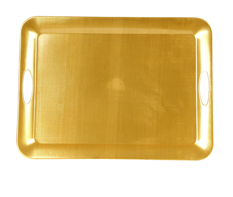 19-1/2" x 14-1/2", Rectangle Tray, Gold Pearl, Melamine, BPA Free, Dishwasher Safe, Break-Resistant, Shatter-Resistant, No Microwave, No Oven, NSF