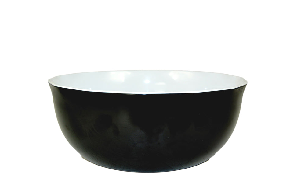 176 oz, 11-1/4" Diameter, Serving Bowl, Two Tone-Black Pearl & White, Melamine, BPA Free, Dishwasher Safe, Break-Resistant, Shatter-Resistant, No Microwave, No Oven, NSF