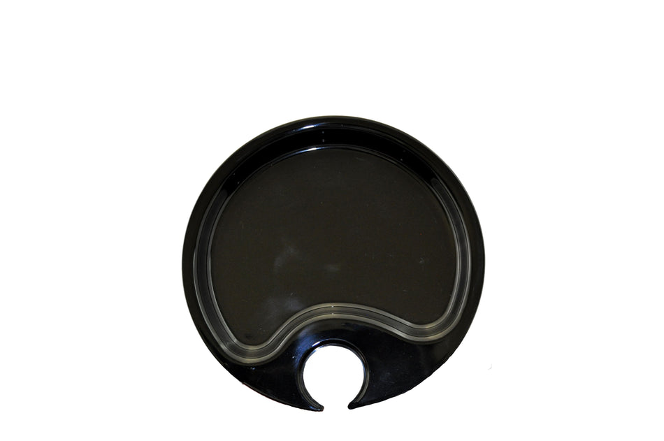 10-1/2" Diameter, Round Party Plate with Thumb Hold, Black Pearl, Melamine, BPA Free, Dishwasher Safe, Break-Resistant, Shatter-Resistant, No Microwave, No Oven, NSF