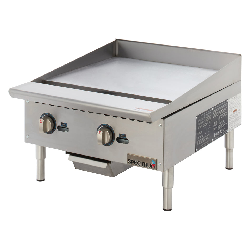 Winco NGGD-24M 24 Inch Griddle Gas Countertop with 60,000 BTU Burners