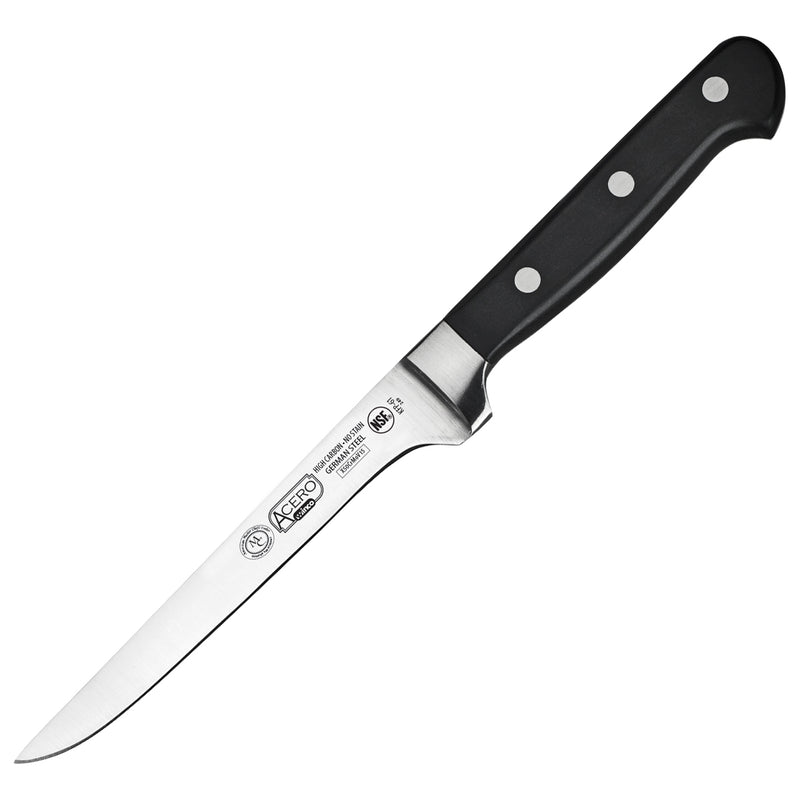 Winco KFP-61 Acero Boning Knife - 6 Inch Blade 11-1/2 Inch Overall Forged Carbon Steel
