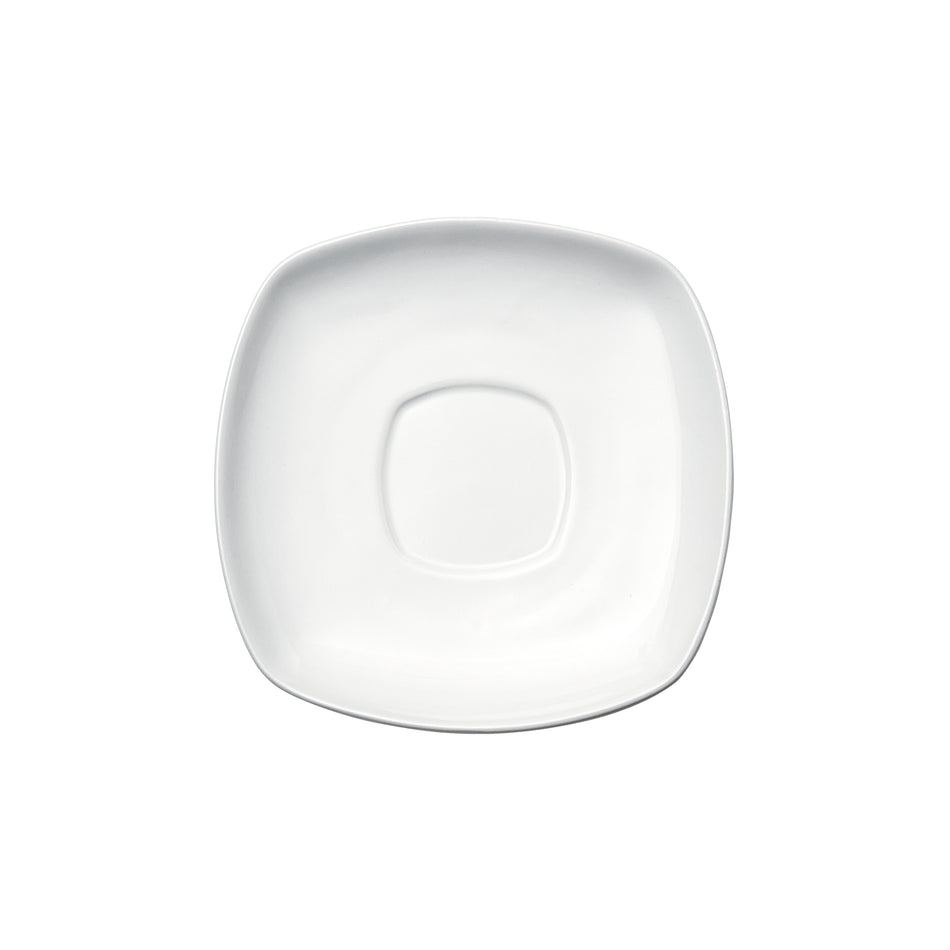 Winco RSS-6 Royalsquare Square Saucer, White Porcelain, 36 Pieces/Case