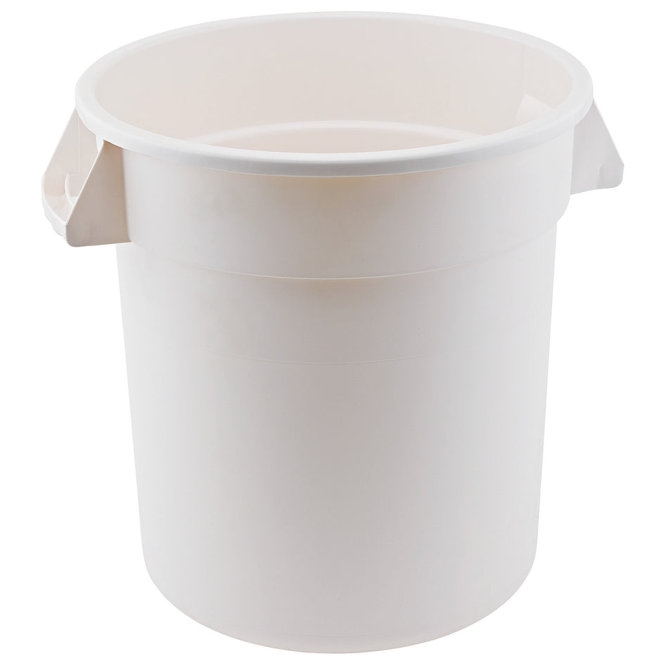 Winco PTC-10W Heavy-Duty Round Trash Can - White, 10 Gallon