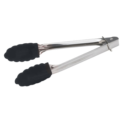 Winco UT-7K 7 Inch Utility Tongs Locking Ring with Non-Slip Silicone Tips Stainless Steel