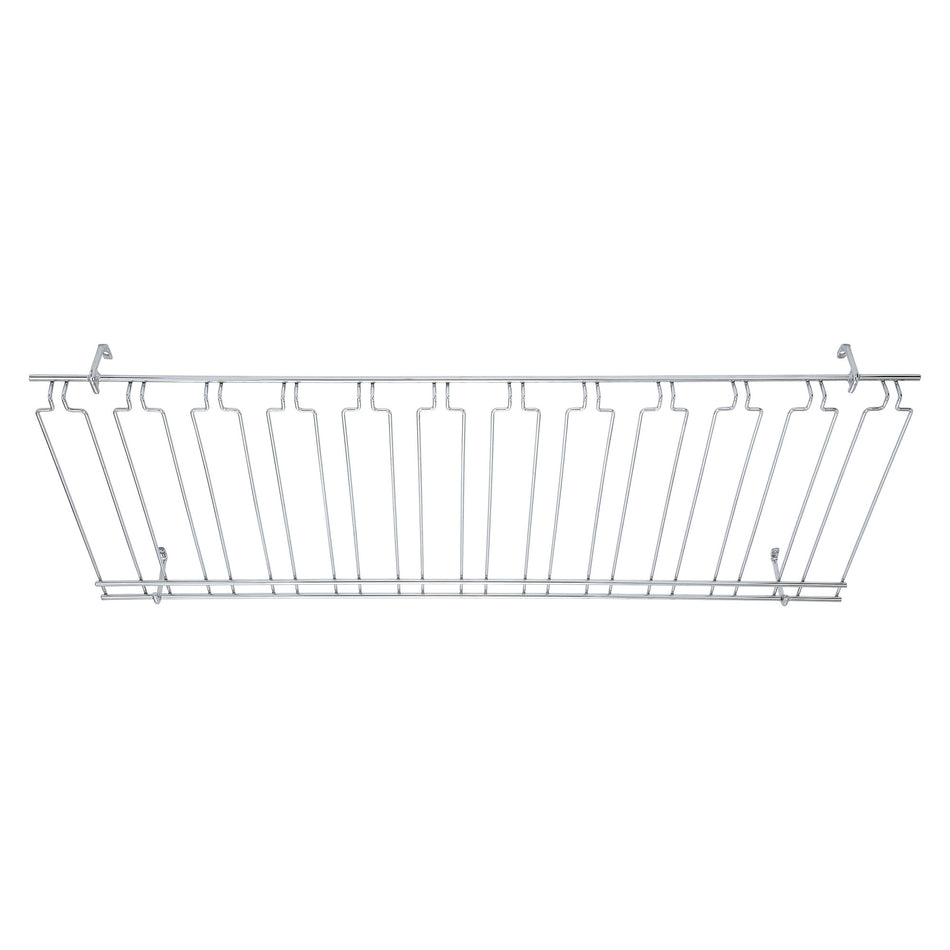 Winco GHC-1848 48 Inch Overhead Glass Rack Chrome Plated with 11 Channels
