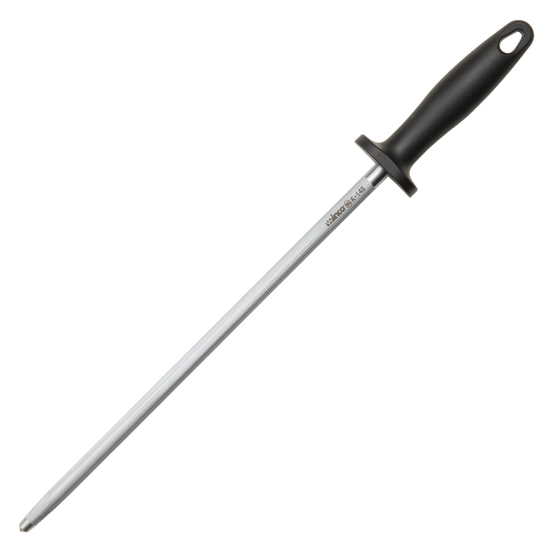 Winco K-14S 14 Inch Round Sharpening Steel Stainless Steel with Handle