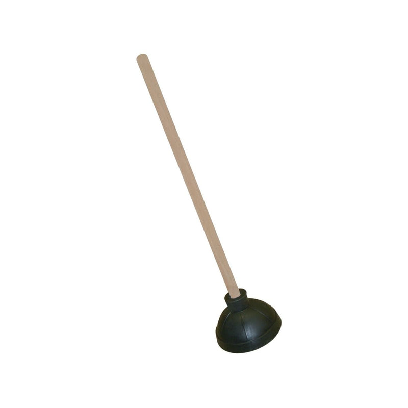 Thunder Group RYTP351A 21 Inch Toilet Plunger Rubber Cup Wood Handle Black