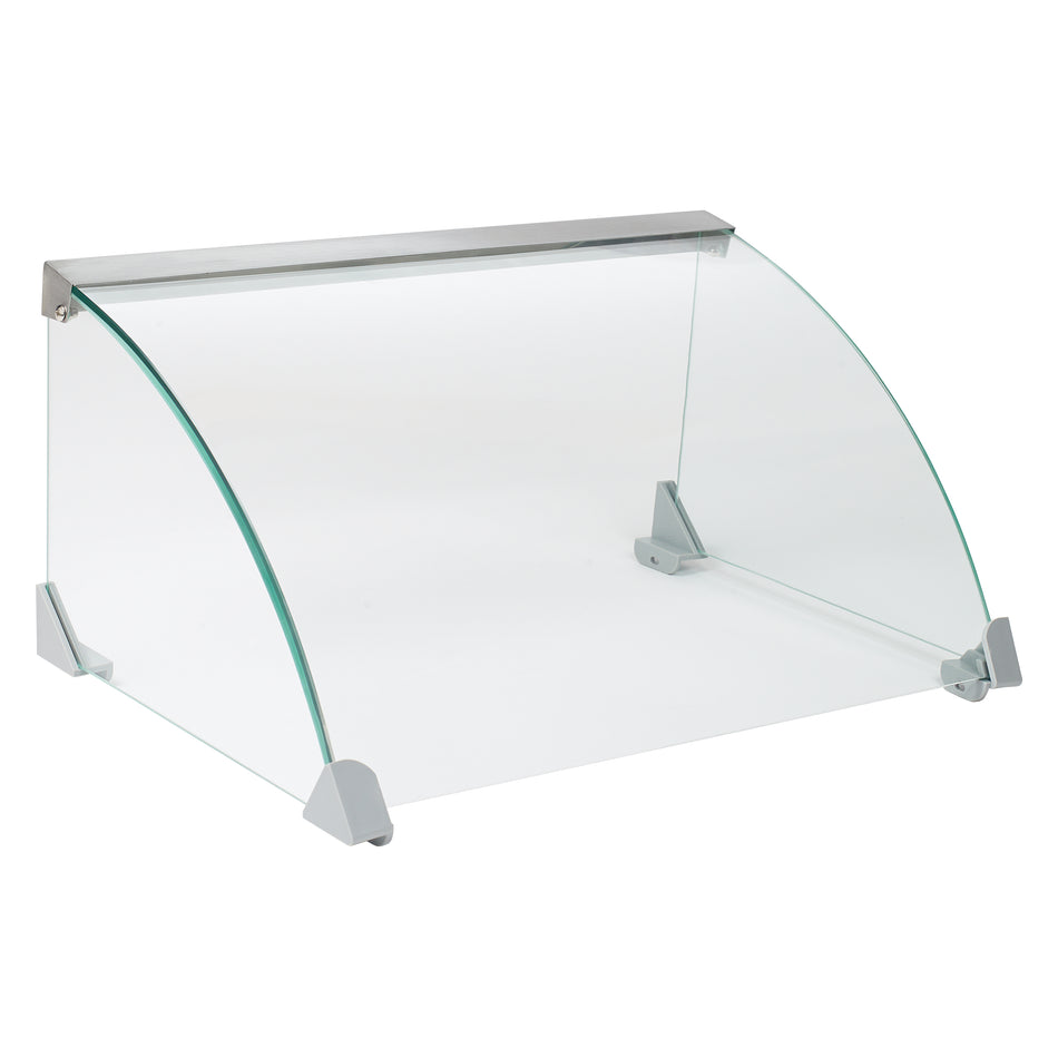 Winco EHDG-5SG 19 Inch Hot Dog Grill Sneeze Guard Glass Clear with Lift-off