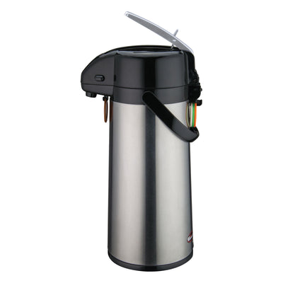 Winco AP-822 2.2 Liter Lever-Top Airpot Glass Liner with Tags Stainless Steel