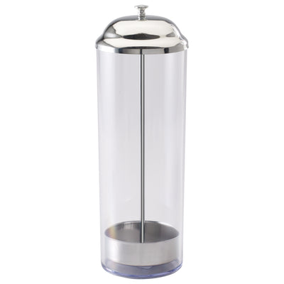 Winco SDP-3 3-3/8 Inch Diameter Round Straw Dispenser Break Resistant BPA Free Plastic
