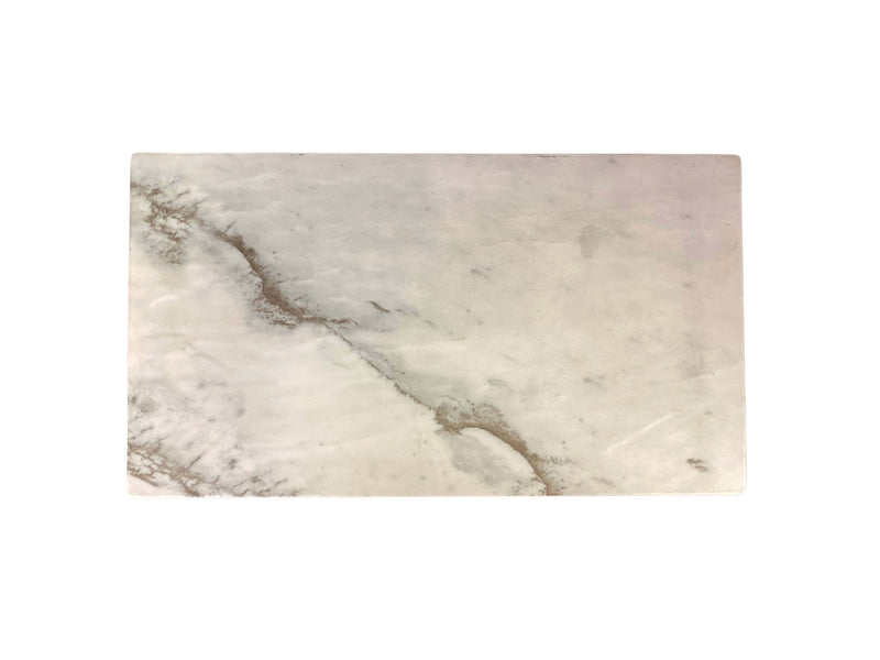 Thunder Group SB514W 14-3/4 Inch Melamine Serving Board Faux Marble White Shadow