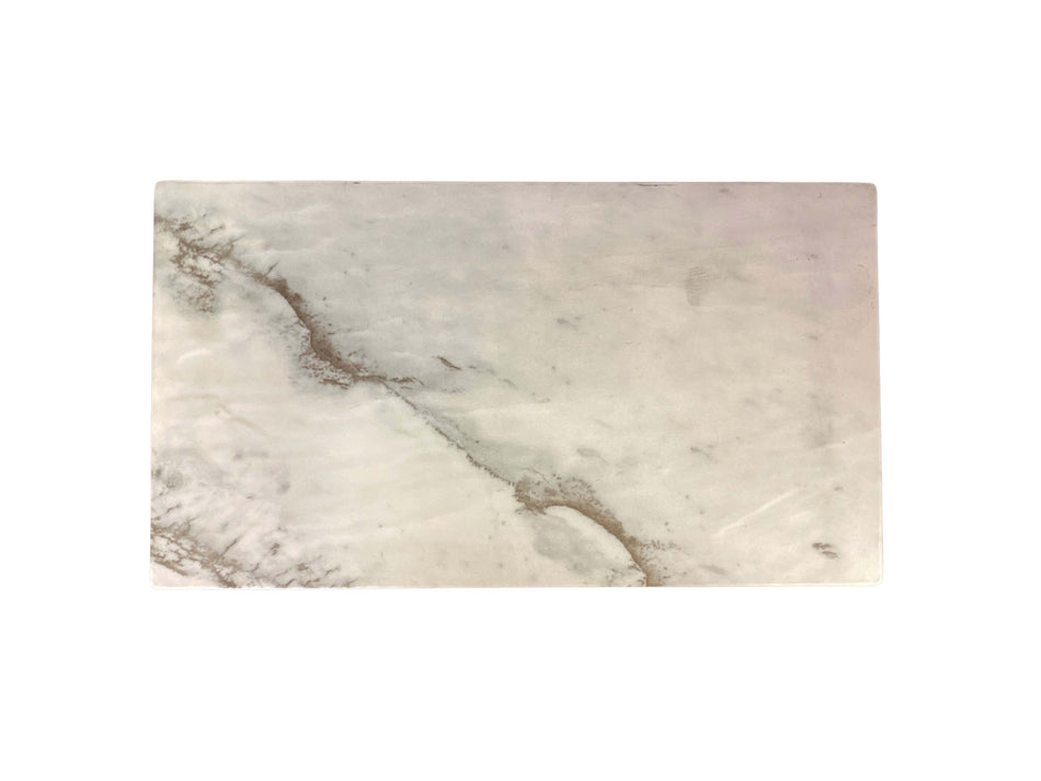14-3/4" x 8-1/4" x 3/8", Serving Board, Faux Marble, White Shadow, Melamine, BPA Free, Dishwasher Safe, Break-Resistant, Shatter-Resistant, No Microwave, No Oven, NSF