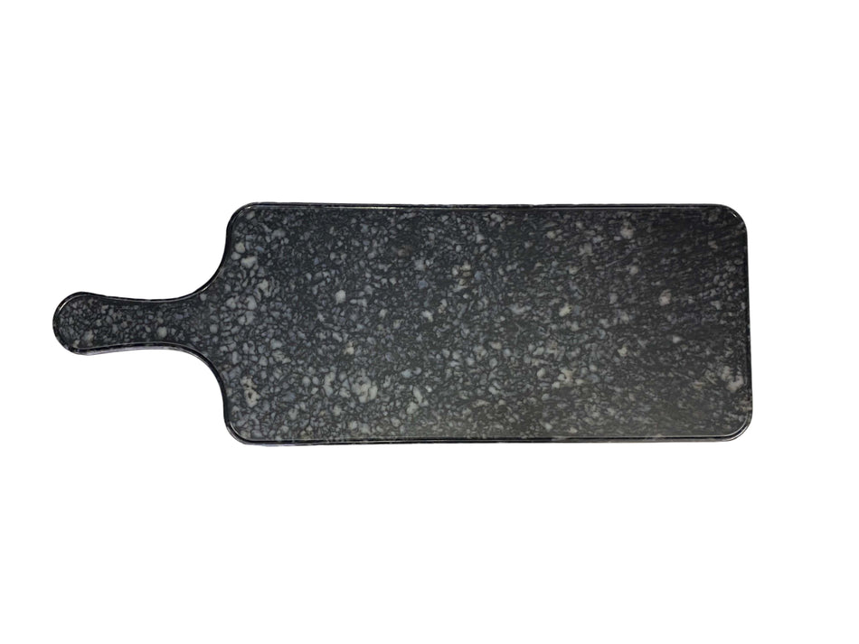 12-7/8" x 5-7/8" x 1/2", Serving Board with 4-1/8" Handle Length, Faux Marble, Onyx, Melamine, BPA Free, Dishwasher Safe, Break-Resistant, Shatter-Resistant, No Microwave, No Oven, NSF